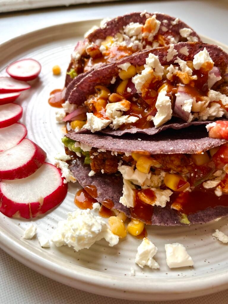 Blue Hard Corn Ground Beef Tacos